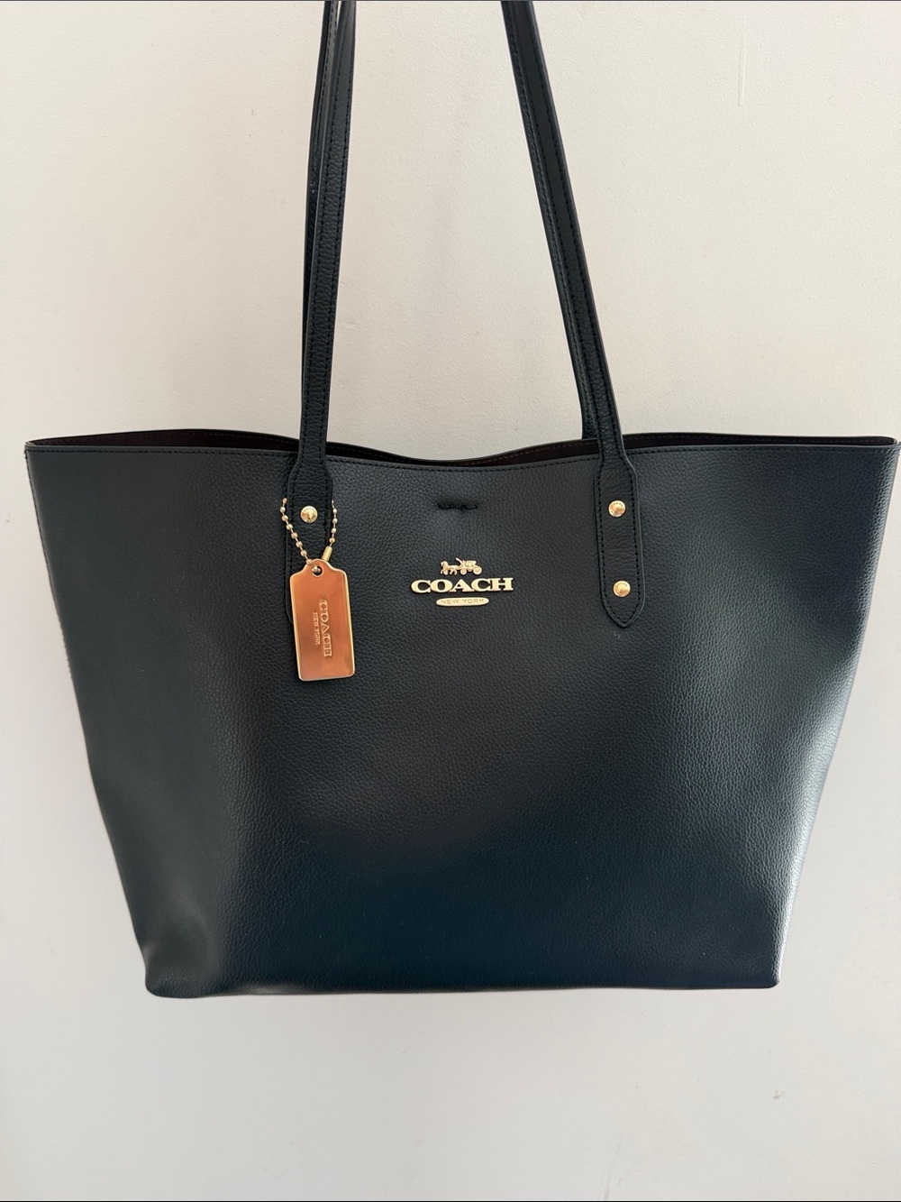 Coach Town Tote Pebbled Bag